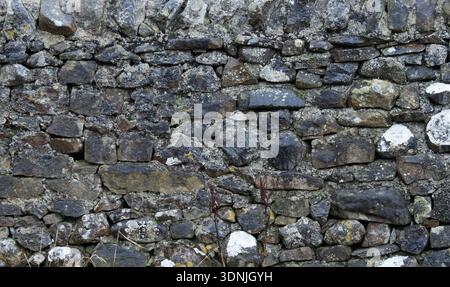 Historic Limestone with Natural Black Staining Stock Photo