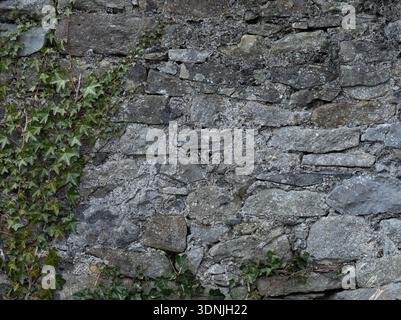 Historic Limestone with Natural Black Staining Stock Photo