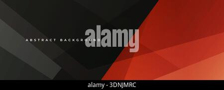 Bold redblack abstract background with angular geometric planes, dramatic contrast and gradient overlays, designed for tech startup hero banners Stock Vector