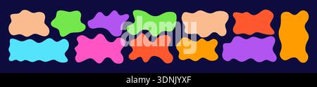 Color wavy rectangle organic shapes. Stock Vector