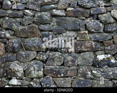 Aged Grey Limestone Wall Natural Stone Texture Stock Photo