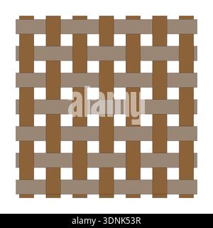 Weave grid pattern. Brown line texture. Interlacing Vector mesh. Abstract geometric background. Stock Vector