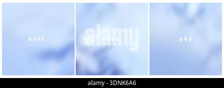 Blurred blue background. Sky with clouds soft gradient vector. Cosmos or space.  Stock Vector