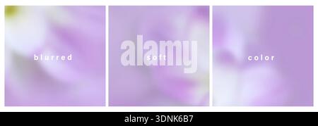 Purple vector blurred gradient background. Soft and pastel floral template with blur effect. Flowers gradient. Stock Vector