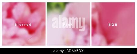 Spring or summer vector blurred gradient background. Soft and pastel floral template with blur effect. Pink and rose color. Stock Vector