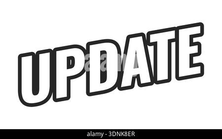 Update web button in bold black outline Stock Vector