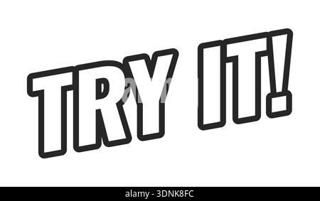 Try it web button in bold black outline Stock Vector