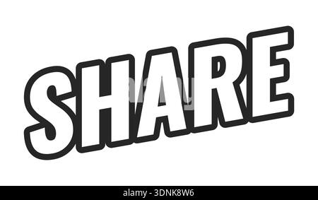 Share web button in bold black outline Stock Vector