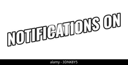 Notifications on web button in bold black outline Stock Vector