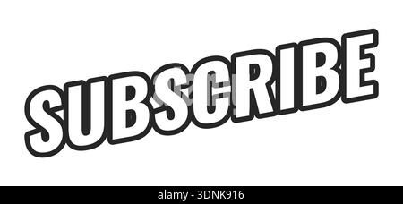 Subscribe web button in bold black outline Stock Vector