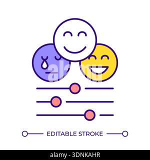 Emotion regulation line color icon Stock Vector