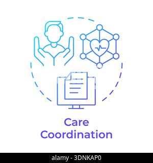 Care coordination blue gradient concept icon Stock Vector