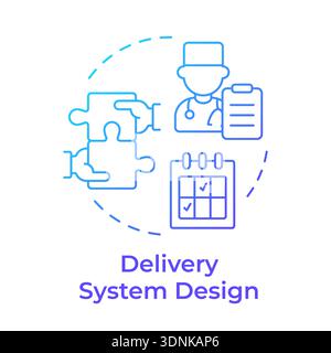 Delivery system design blue gradient concept icon Stock Vector