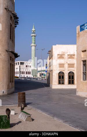 Doha, Qatar - January 25, 2026: Minart of Mosque in Doha Qatar Stock Photo