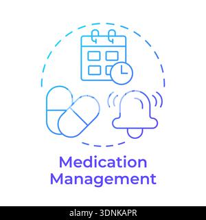 Medication management blue gradient concept icon Stock Vector