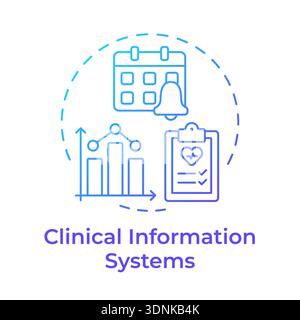 Clinical information systems blue gradient concept icon Stock Vector