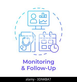 Monitoring and follow up blue gradient concept icon Stock Vector