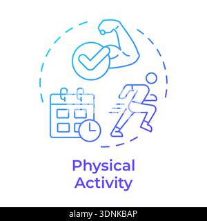 Physical activity blue gradient concept icon Stock Vector