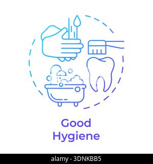 Good hygiene blue gradient concept icon Stock Vector