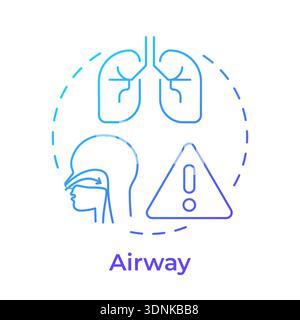 Airway blue gradient concept icon Stock Vector