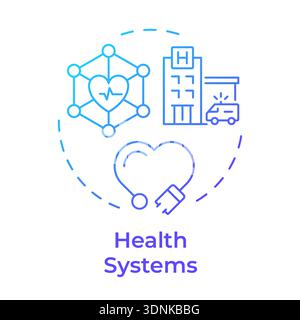 Health systems blue gradient concept icon Stock Vector