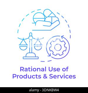 Rational use of products and services blue gradient concept icon Stock Vector