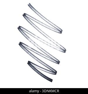 a zigzag line drawn with a black marker with a transparent background Stock Photo