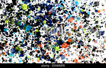 the multicolored ink splashes with a transparent background Stock Photo
