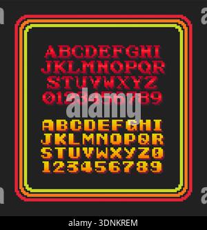 Retro video games fonts Stock Vector