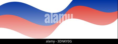 Transparent Russia flag background, Russian flag border isolated on transparent background, Russia waving flag overlay on top, header banner Stock Vector