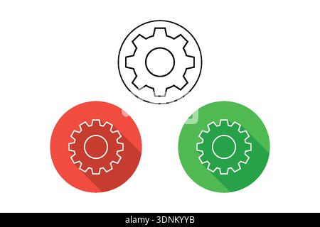 Gear Icons Representing Settings, Technology, And Configuration For Digital, Industrial, And Design Projects Stock Vector