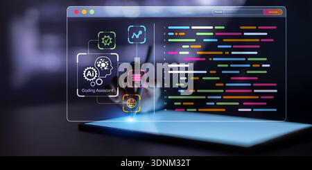 Artificial Intelligence Driven Coding Assistant for Modern Software Development. Stock Photo