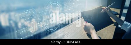 AI technology for corporate data analysis and strategic business transformation. Stock Photo
