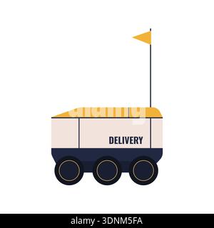 Autonomous delivery robot concept for smart city and e-commerce. Stock Vector