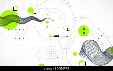 Abstract art wireframe background. Modern science or technology art elements.  Vector. Stock Vector