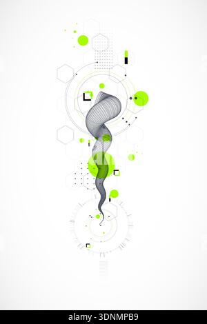 Abstract art wireframe background. Modern science or technology art elements.  Vector. Stock Vector