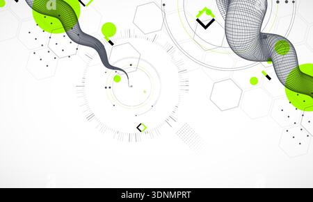 Abstract art wireframe background. Modern science or technology art elements.  Vector. Stock Vector