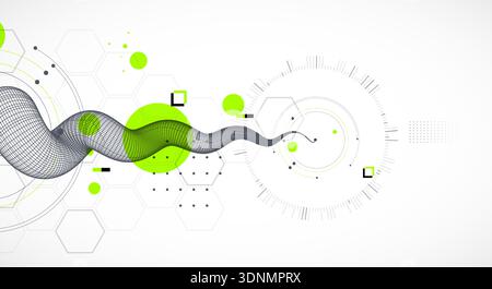 Abstract art wireframe background. Modern science or technology art elements.  Vector. Stock Vector