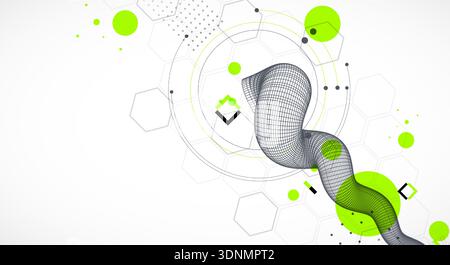 Abstract art wireframe background. Modern science or technology art elements.  Vector. Stock Vector