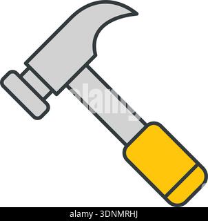 hammer isolated on white background, hammer vector illustration Stock ...