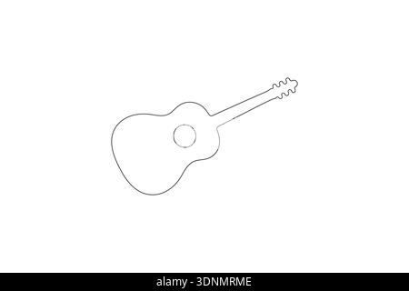 Minimalist music symbols and treble clef continuous line drawing Stock Vector