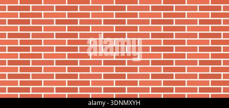 Red brick wall seamless pattern, brick vector background Stock Vector