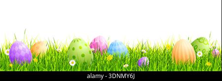 Easter background, Easter egg banner, Easter border or frame Stock Vector