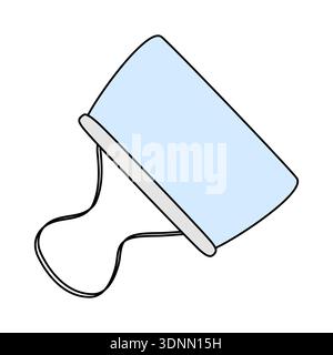 Metal binder clip for holding sheets of paper together, office supplies, organizing documents, stationery, back to school concept, doodle style vector illustration Stock Vector