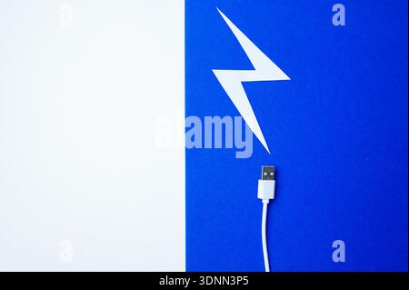 Position Of Electrical Link Beneath Lightning Icon Highlighting Speedy Power Flow Stock Photo