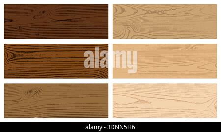 Wood texture set, wood background collection, wood sample Stock Vector