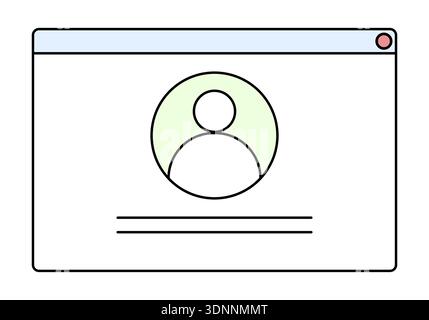 Person web profile, vector illustration. Stock Vector