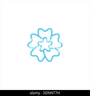 Star with Teeth Flower Line Art Icon for Dentist, logo design, clinic dental, company logo, dental implant, Floral Design and Beauty Stock Vector