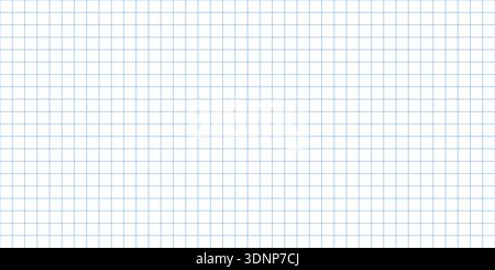 Grid paper background with square pattern for math notebook. White sheet texture with blue lines perfect for school notes, technical drawings, and Stock Vector