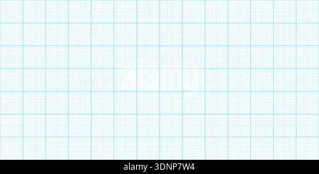 Graph paper background with millimeter grid pattern. Blue squared texture for notebook pages, blueprint designs, and technical drawing projects. Stock Vector